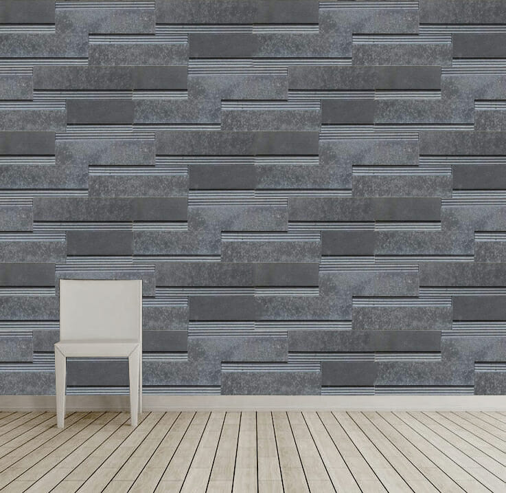 basalt panel mosaic tile with chair