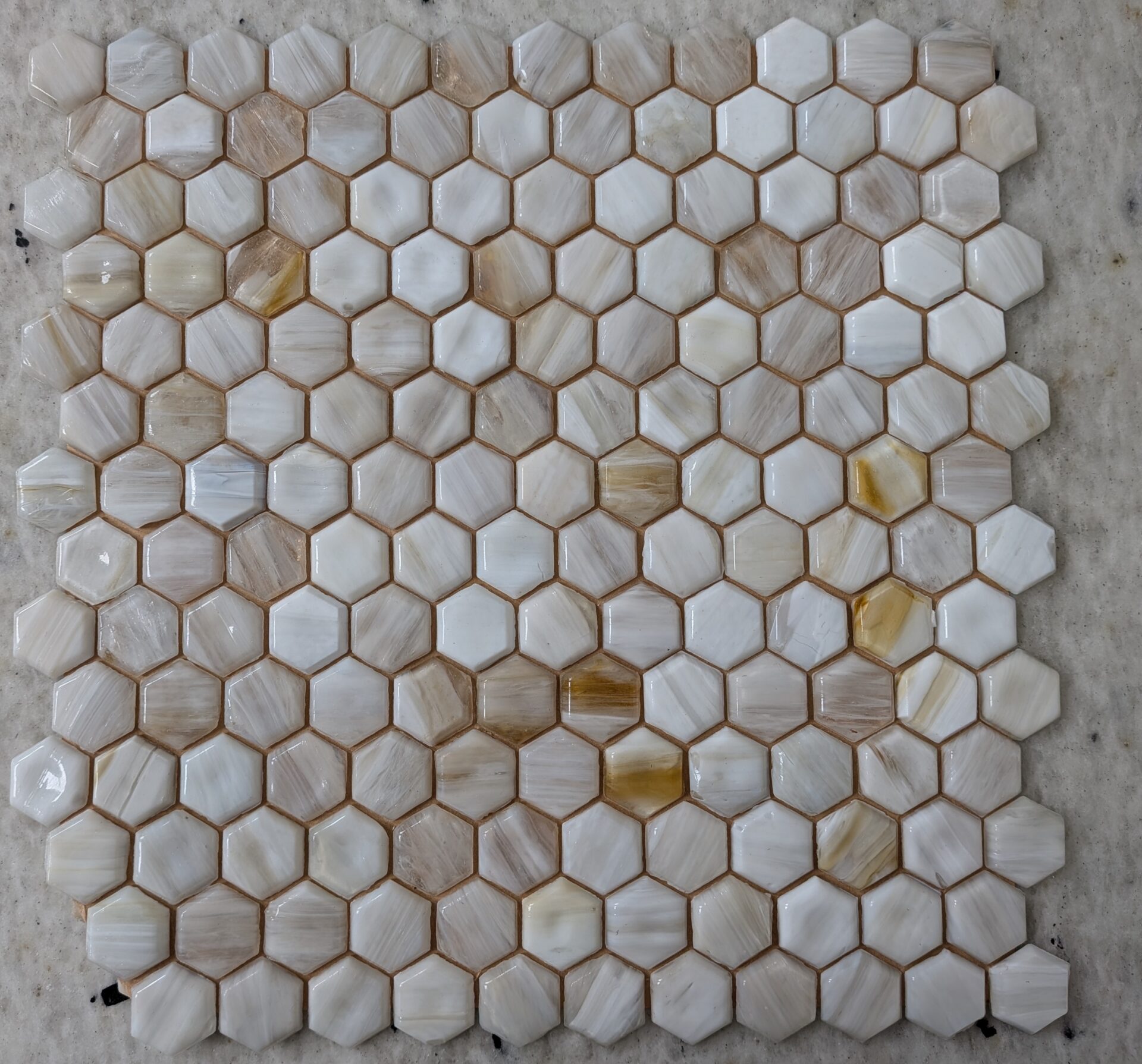 Original Style Asolo Small Cast Glass Hexagonal Mosaic